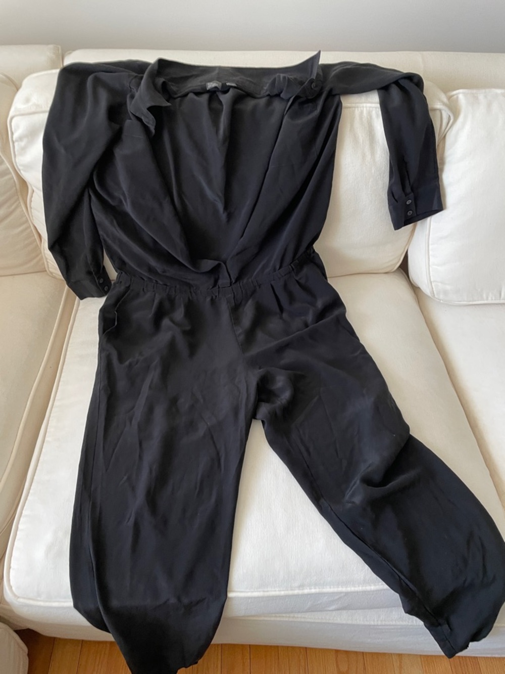 Eileen Fisher Womens Black Long-Sleeve Jumpsuit